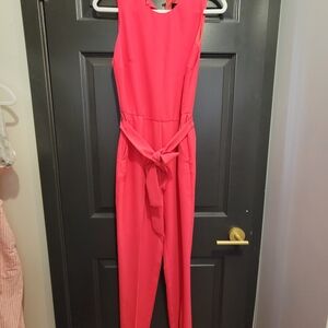 Banana Republic Pink Jumpsuit with Belted Waist and Modern Silhouette